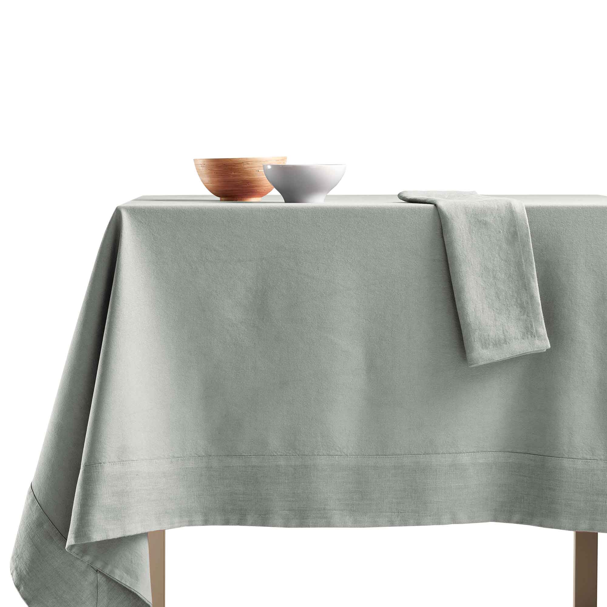 Tovaglia Cotone con Bordo in Lino StoneWashed NO STIRO - Loira - Image 11