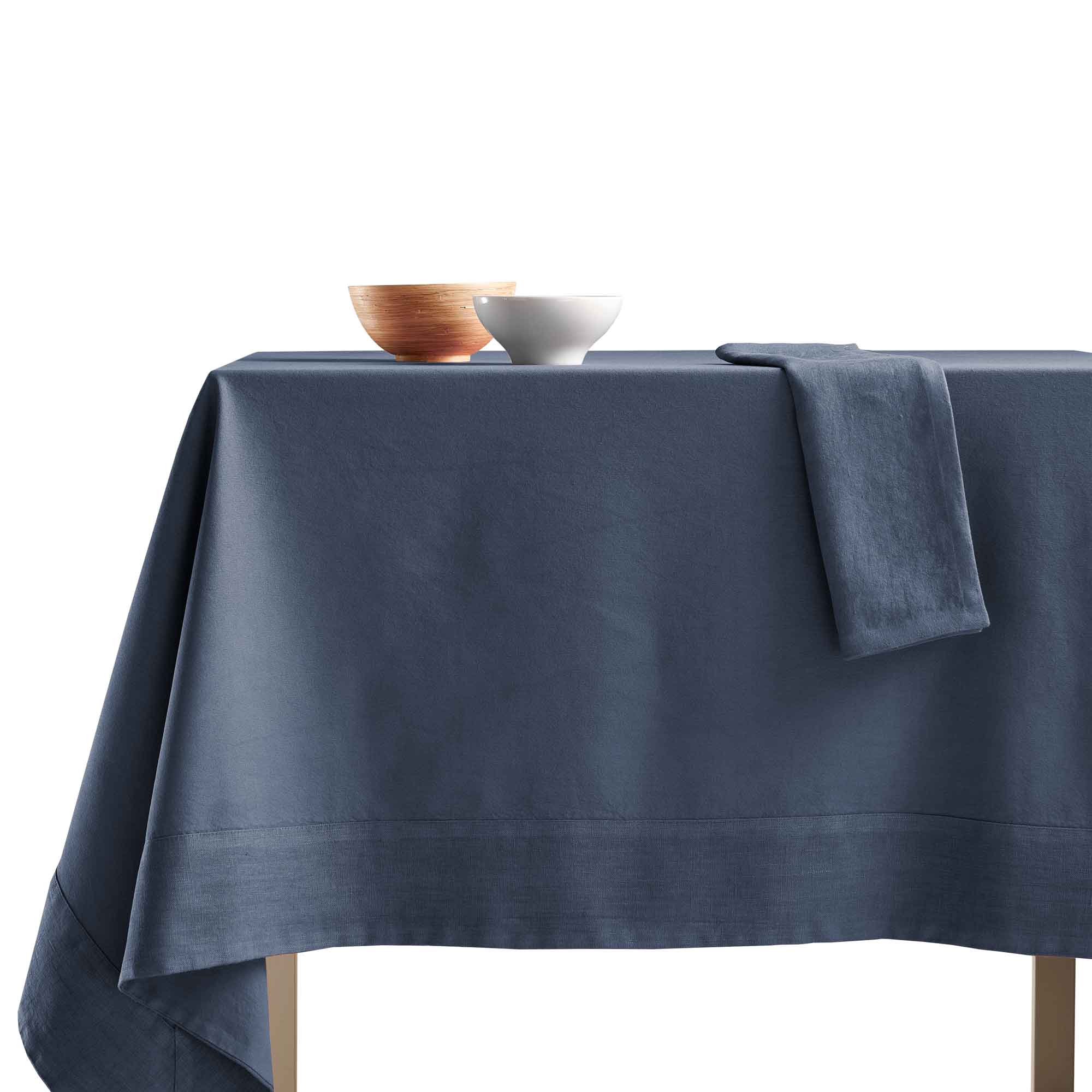 Tovaglia Cotone con Bordo in Lino StoneWashed NO STIRO - Loira - Image 13