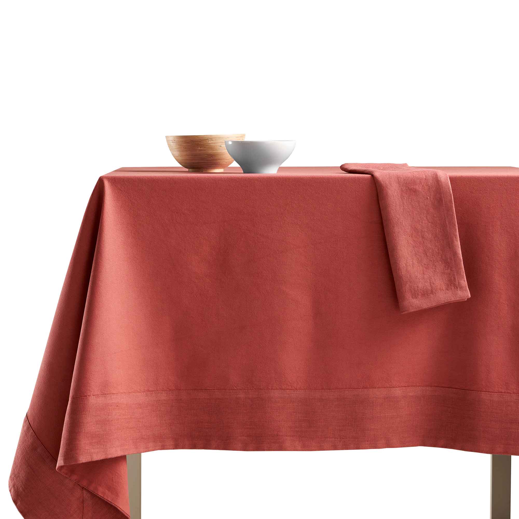 Tovaglia Cotone con Bordo in Lino StoneWashed NO STIRO - Loira - Image 14