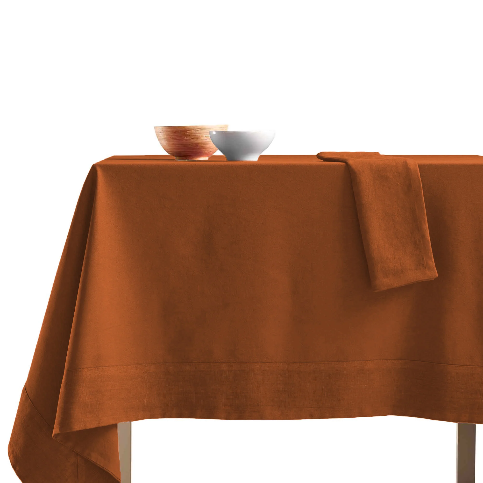 Tovaglia Cotone con Bordo in Lino StoneWashed NO STIRO - Loira - Image 17