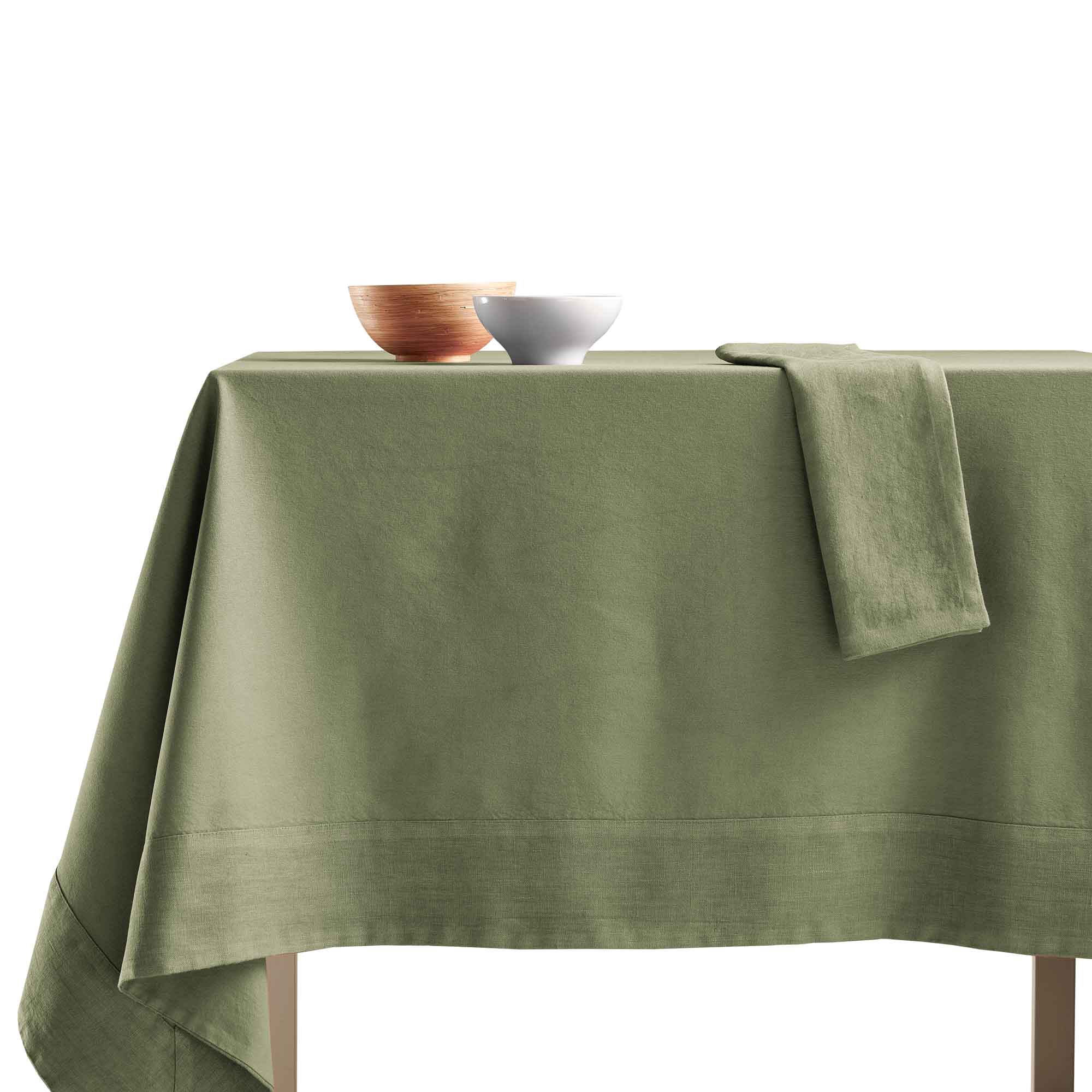 Tovaglia Cotone con Bordo in Lino StoneWashed NO STIRO - Loira - Image 18