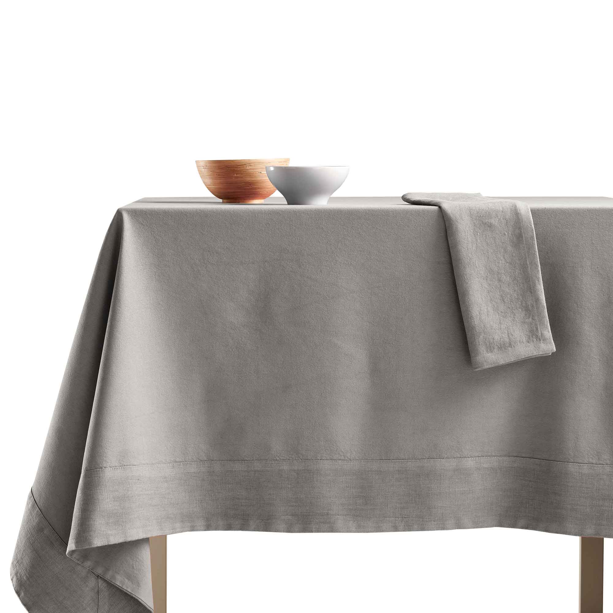 Tovaglia Cotone con Bordo in Lino StoneWashed NO STIRO - Loira - Image 8