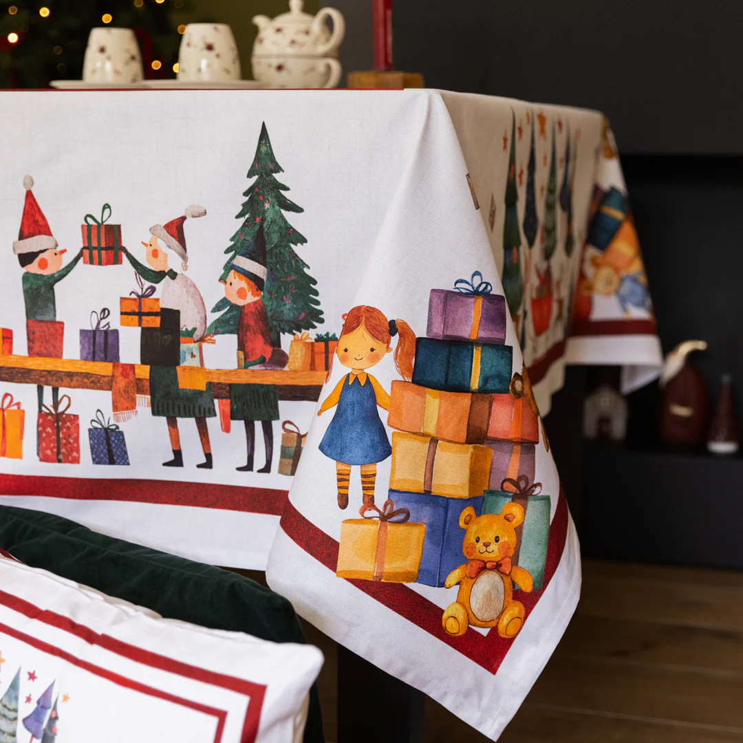Tovaglia in Puro Cotone Fantasia Natalizia - Christmas Factory - Image 2