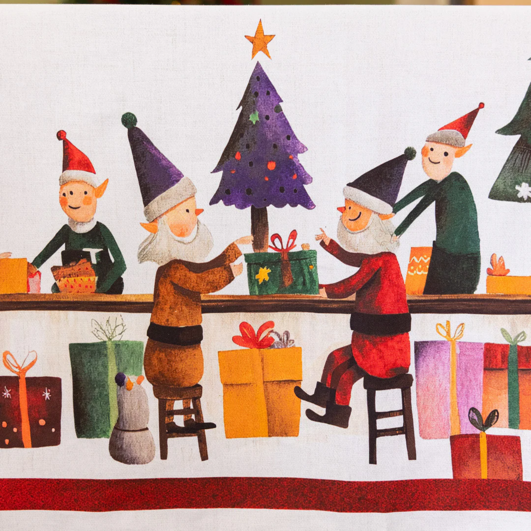 Tovaglia in Puro Cotone Fantasia Natalizia - Christmas Factory - Image 3