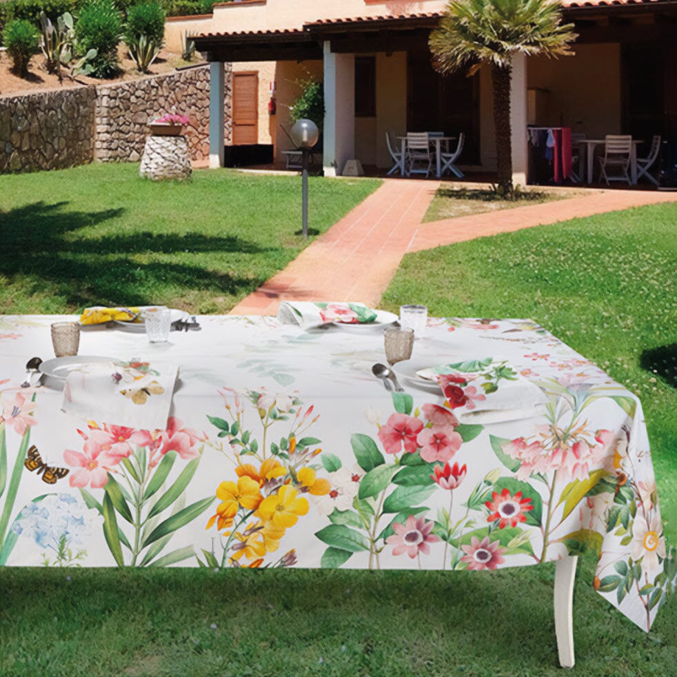 Tovaglia in Raso di Puro Cotone Fantasia Floreale - Blooming