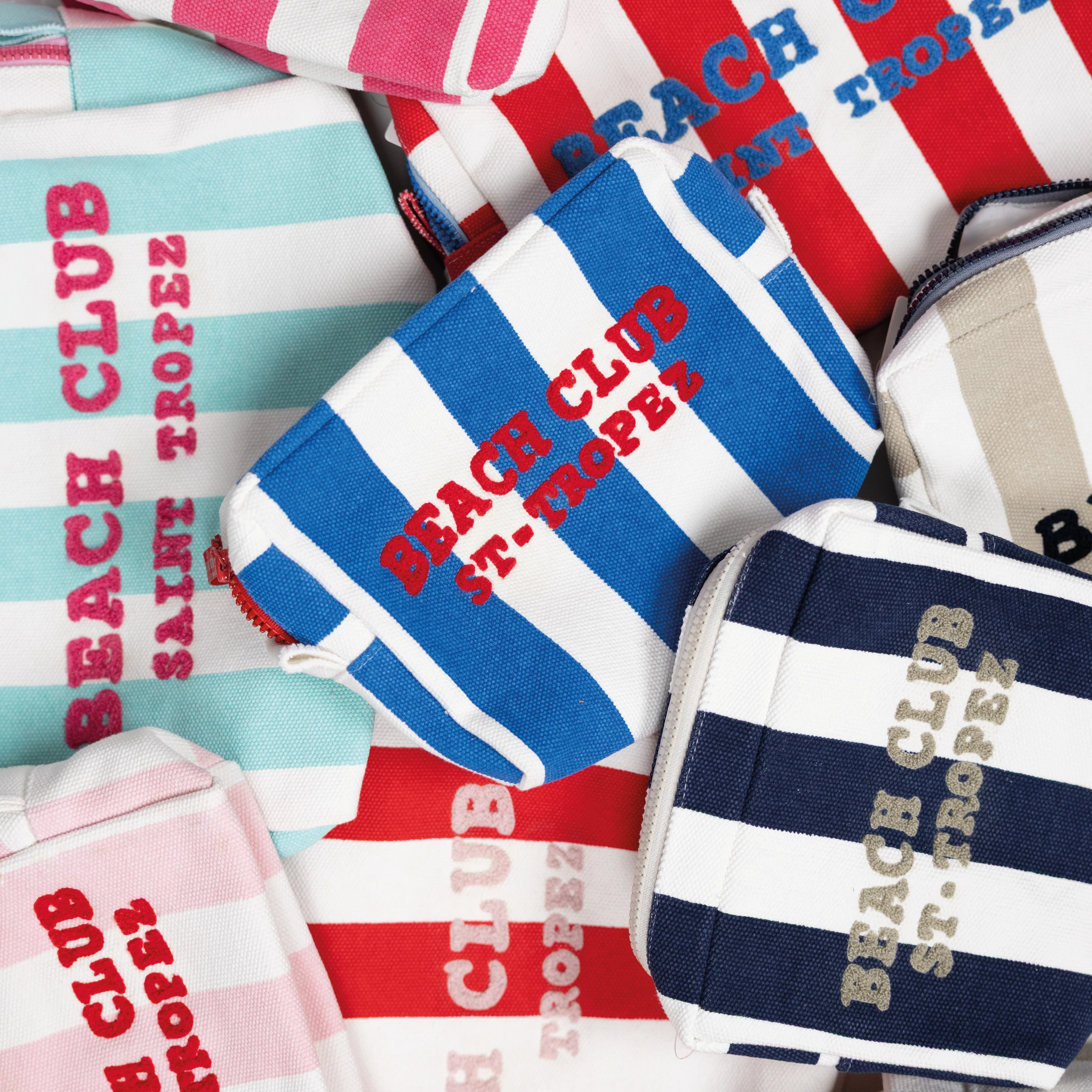 Trousse in Cotone con Scritta Ricamata - Beach Club