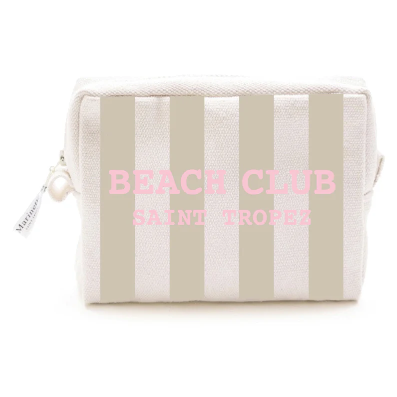 Trousse in Cotone con Scritta Ricamata - Beach Club - Image 5
