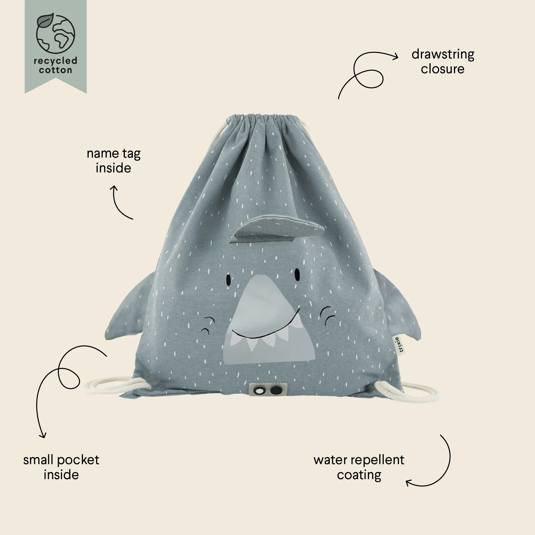 Zaino a Sacchetta per Bambini - Mr. Shark - Image 3