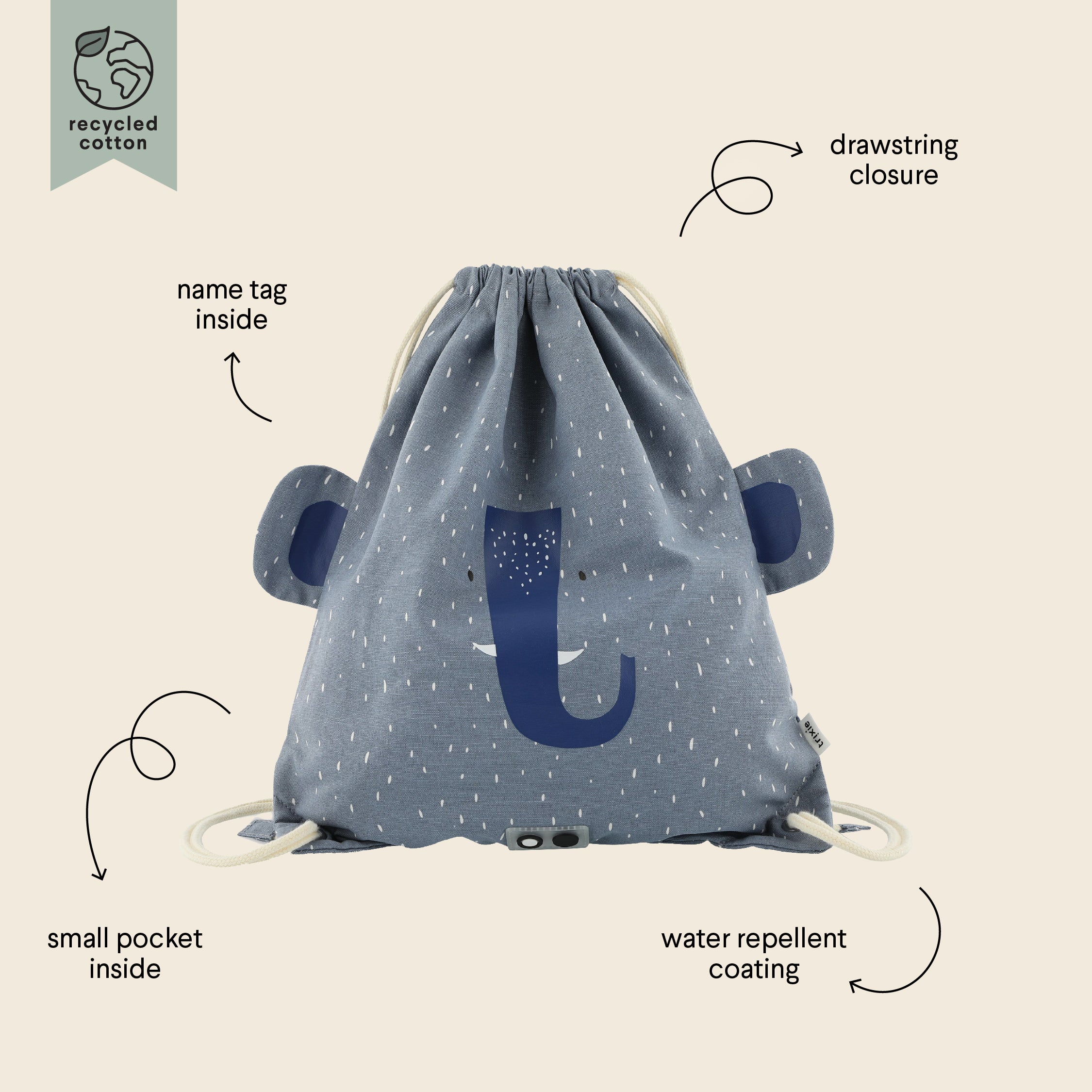 Zaino a Sacchetta per Bambini - Mrs. Elephant - Image 4